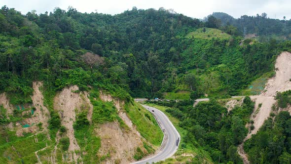 Aerial View of the hilly area of Tondo Village near Palu bay alt