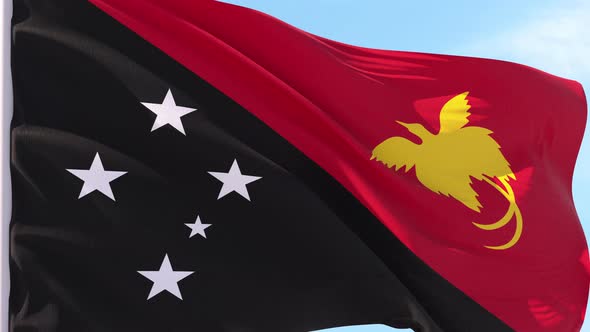 Papua New Guinea Flag Looping Background