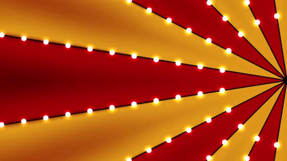 Circus tent rotation looped background. Carnival retro sun beam rays. Red and gold stripes