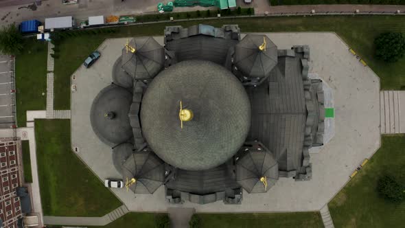 Aerial view at Black Domes Holy Assumption Cathedral 