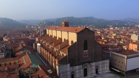 Aerial view of the Diocesan Museum of San Petronio, Bologna, Italy