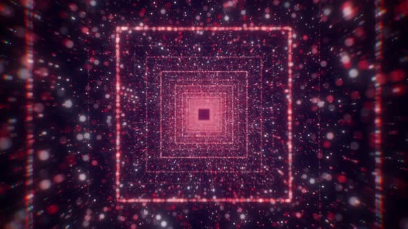 Space Tunnel with Square Neon Lines alt