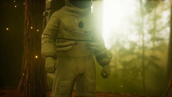 Lonely Astronaut in Dark Forest alt