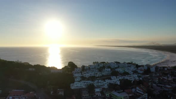 Sunset at coast city of Lakes Region tourism landmark of Rio de Janeiro Brazil alt