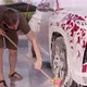 Man Washing Her Car in a Self Service Car Wash Station - VideoHive Item for Sale