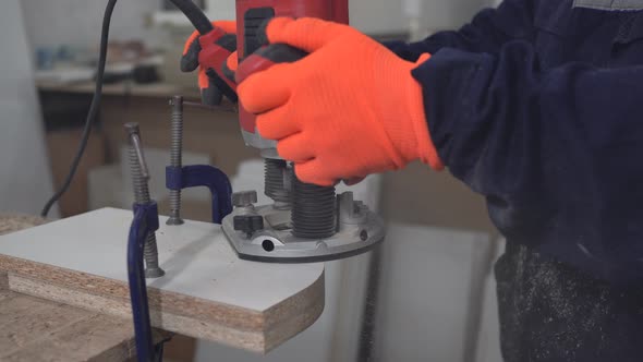 Production of Cabinet Furniture. Milling Furniture. Furniture Workshop alt