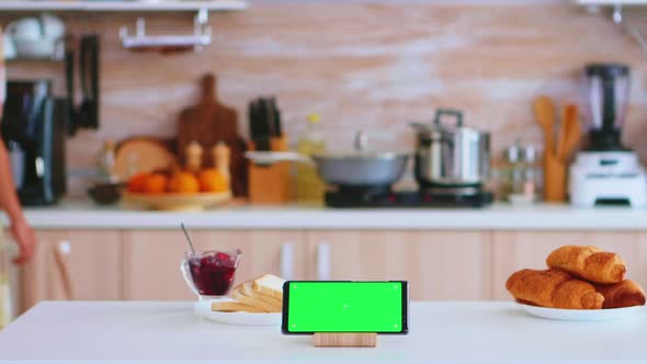 Phone with Touch Screen and Green Mock Up alt