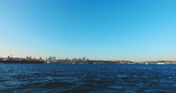 Istanbul. Uskudar view at sunset in Turkey.