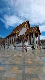 Wat Suthat Thepwararam Ratchaworahawihan the Royal Temple in Capital City Bangkok Thailand alt