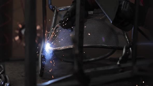 Welding chair in slow motion