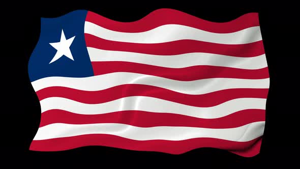 Liberia Flag Wave Motion Black Background alt