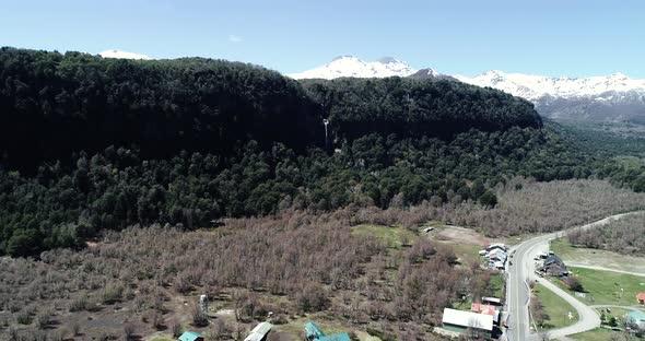 Slow motion, Drone footage in 120 fps slog-2 in the mointains city chillan in Chile alt