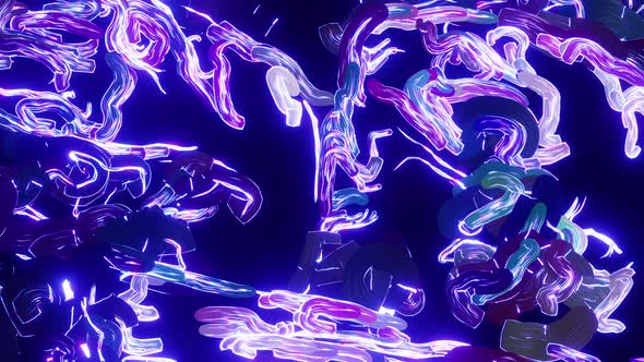 Bright Glowing Abstract Painting Animation