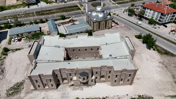 Old City in Turkey aerial view 4 K alt