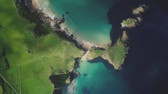 Island Carrick Topdown Aerial View Antrim County Ireland alt