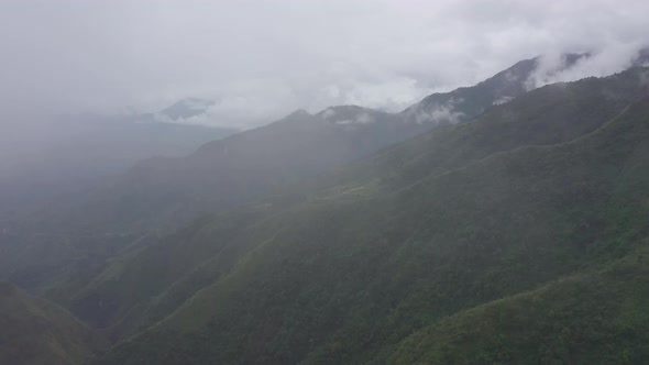 Rainforest on Top of the Mountain. Rain Clouds in the Highlands alt
