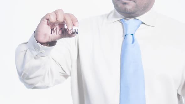 Asian Indian Businessman Writes Moron alt