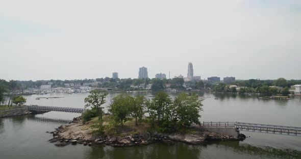 Flying Past Kayakers and Towards a Marina by New Rochelle alt