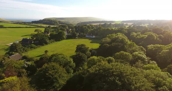 Panning over the English countryside