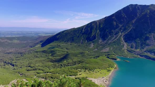 View from karb to Czarny Staw Gasienicowy in summer, Tatra Mountains, Poland, Europe alt