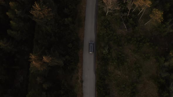 Drone View Of Car In Countryside alt