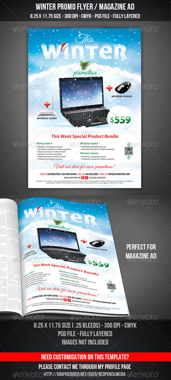 Winter Promotional Flyer / Magazine AD - Commerce Flyers