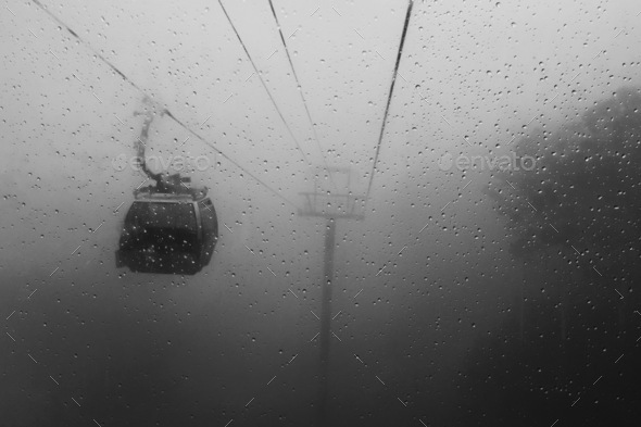 Gondola ride in the rain. - Stock Photo - Images