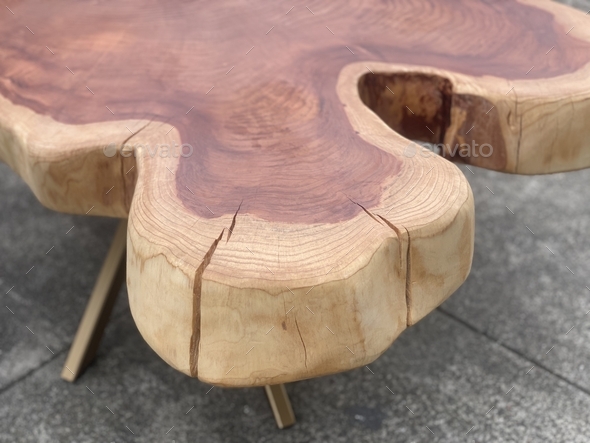 Redwood slab live edge coffee table