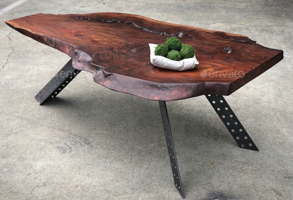 Coffee table furniture live edge wood