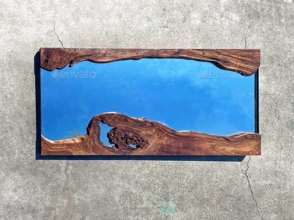 Live edge walnut wood wall mirror by STATUSWOOD