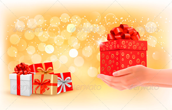 Christmas Background with Gift Boxes. - Christmas Seasons/Holidays