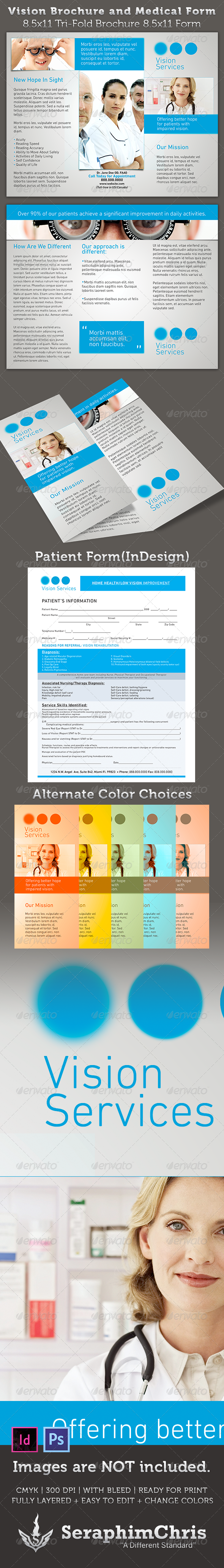 Vision Brochure and Medical Form Template - Corporate Brochures