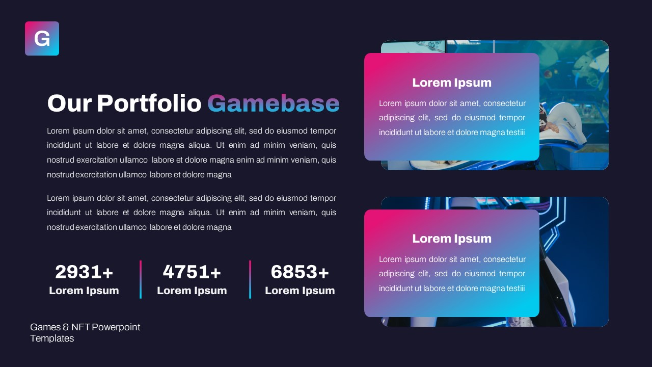 Gamebase - NFT & Game Studio Powerpoint Template, Presentation Templates