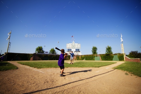 Baseball wide angle shot  - Stock Photo - Images
