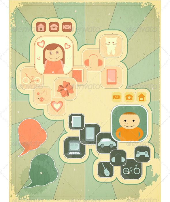 Retro Placard - Hobbies - Conceptual Vectors