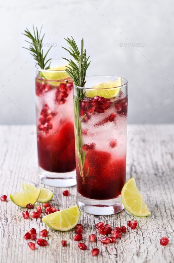 Pomegranate Gimlet a gin based cocktail with lime juice, gin can be