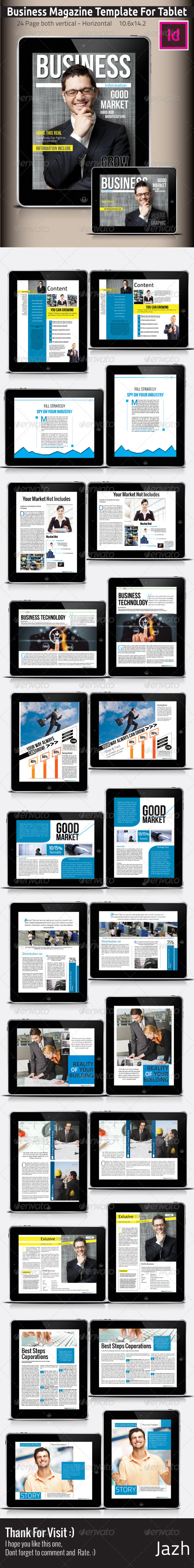 Business Magazine Template For Tablet - Magazines Print Templates