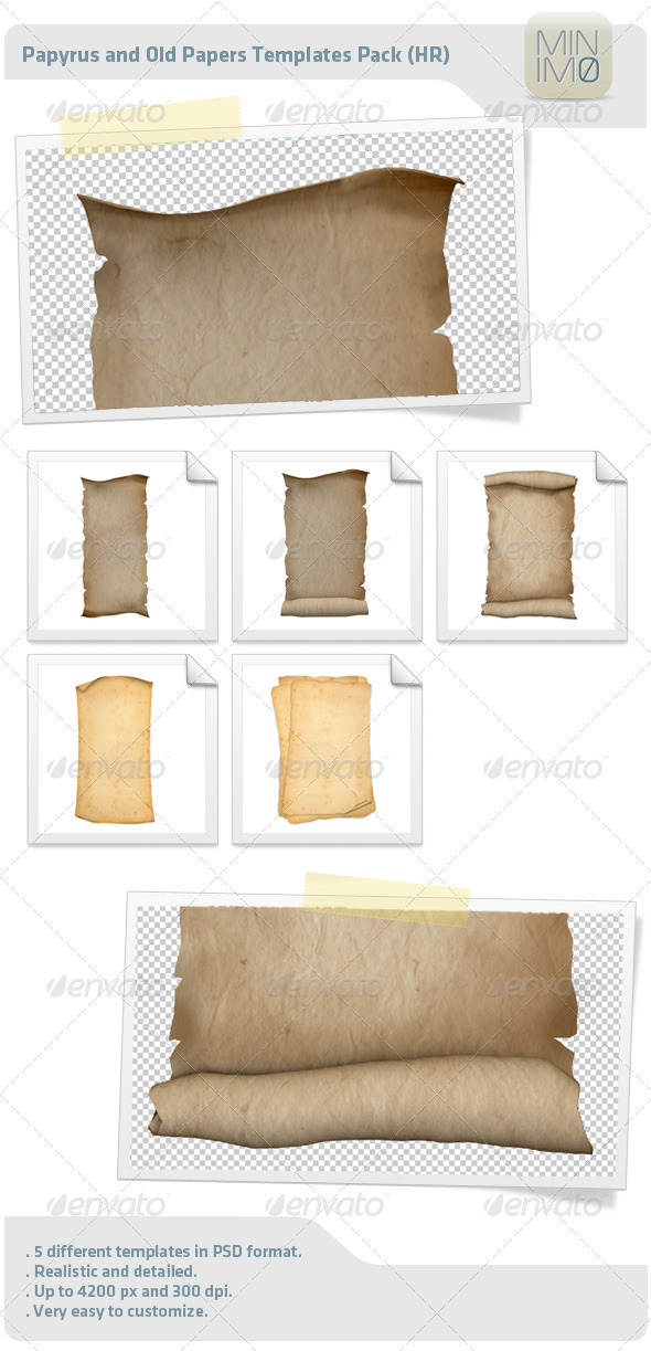 Papyrus And Old Papers Templates Pack - Decorative Graphics
