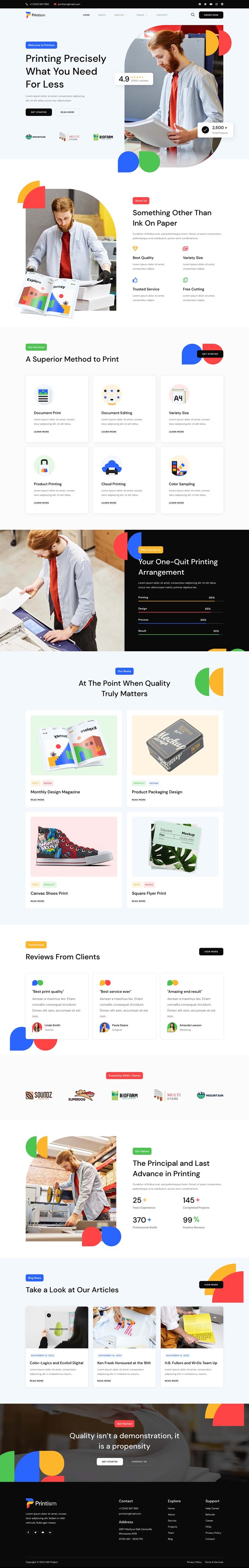 Printism - Printing and Design Service Elementor Template Kit