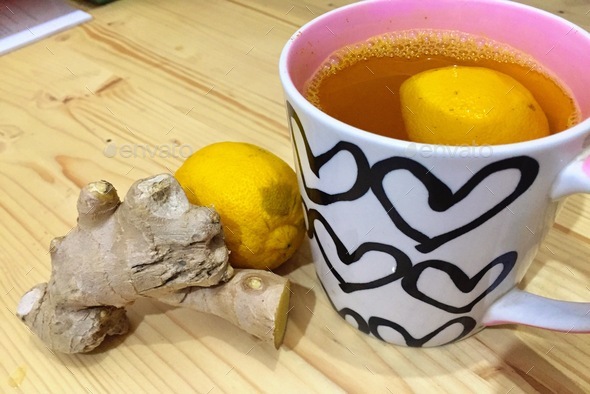 Lemon, ginger and turmeric tea