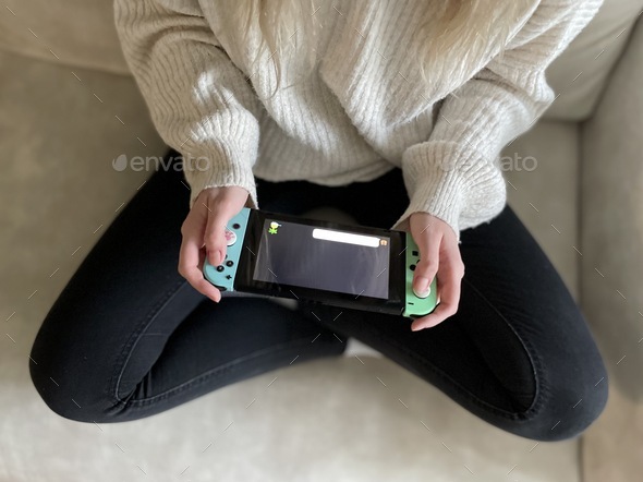 Games on the console, game console, video games, video games, use of the game console - Stock Photo - Images