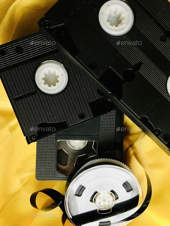 Very old video tapes - Stock Photo - Images