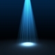 Blue spotlight isolated on black background in technology concept, illustration. - PhotoDune Item for Sale