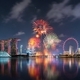 Fireworks of Singapore National Day in Downtown Singapore city in Marina Bay area at night - PhotoDune Item for Sale