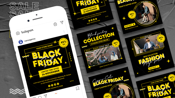 Black Friday Social Media Posts Product Promo template preview