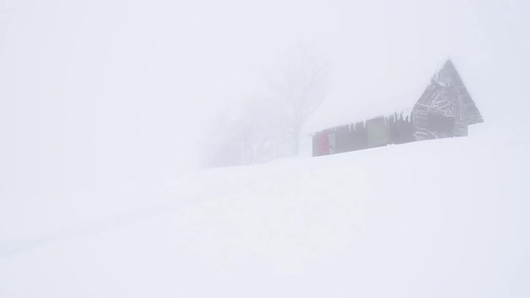 Fantastic Landscape with Snowy House