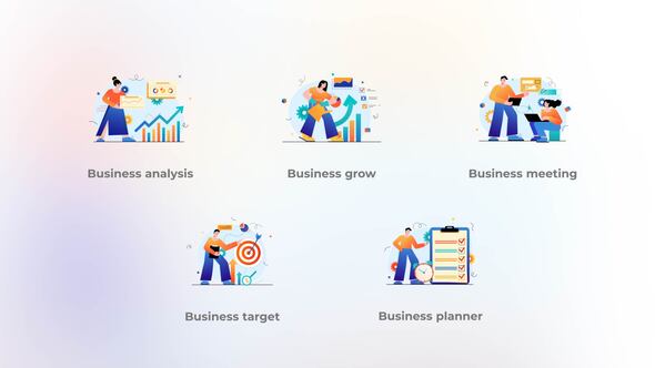Business analysis - Orange-blue gradient concept