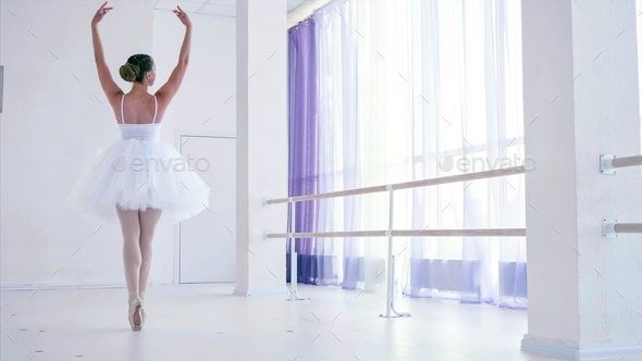 Professional ballet dancer performs the dance element