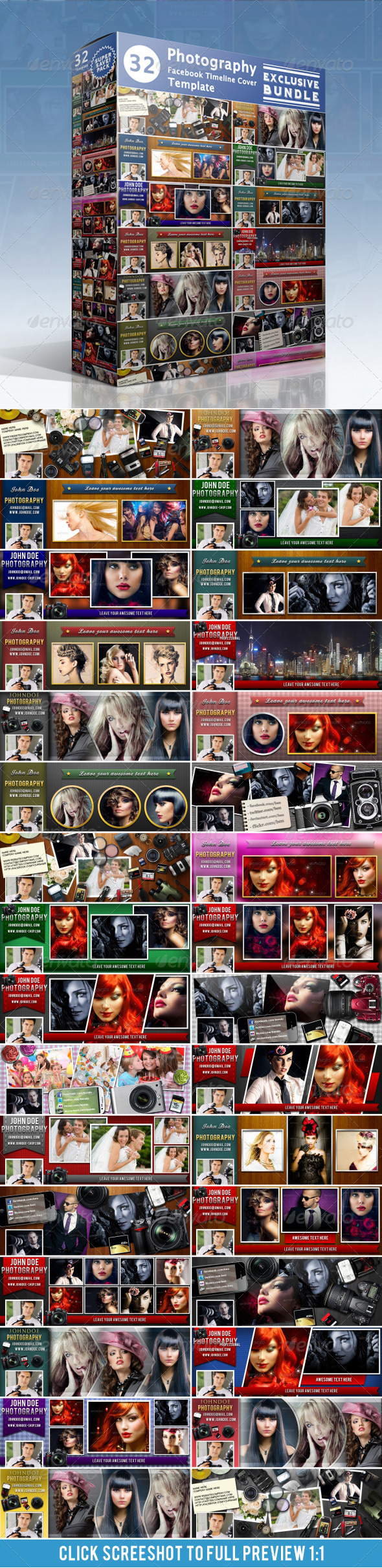 Photography FB Timeline Cover Bundle - Facebook Timeline Covers Social Media