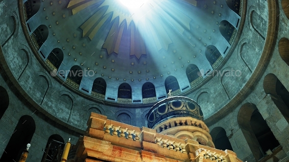 Jesus Empty Tomb in Jerusalem and Dome over it